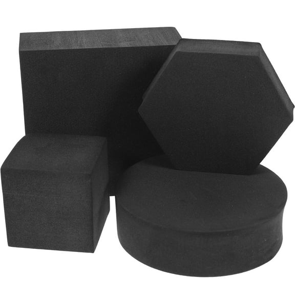 OUNONA Black Geometric Cube Photo Props Set, 4pcs Foam Decorative Blocks for Photography and Home Decor