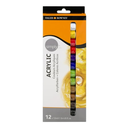 - Daler-Rowney Simply Acrylic Paints - 12 Count Pack