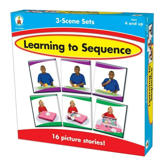 Carson Dellosa Education Learning to Sequence Game, 3-Scene Sets