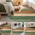 thumbnail image 6 of Retro Green Brown Wood Grain Washable Round Area Rug 5 ft, Vintage Farmhouse Country Style, Soft Non Slip Rugs Stain Repellent Indoor Felt Carpet for Living Dining Room Bedroom Home Office, 6 of 9