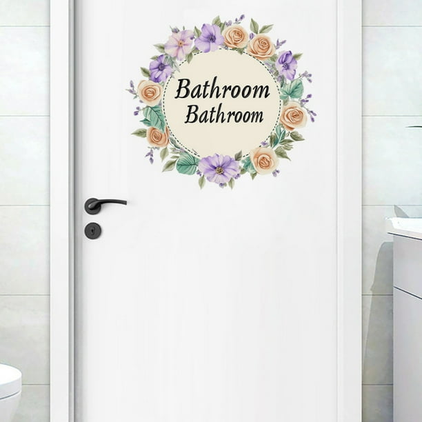 Adhesivos de pared creativos con forma de corona floral para baño, PVC, 30 x 30 cm