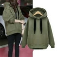 thumbnail image 2 of Baqcunre Women's Clothing, Women's Fleece Drawstrings Hooded Loose Long Sleeve Pullover Sweatshirt Valentines Day Gifts, 1Pc Sweater Green 3XL, 2 of 4