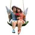 thumbnail image 1 of Estatua de pareja de jardín, adorno colgante de jardín de hadas en miniatura, decoración de columpio de resina de micropaisaje para oficina, patio de coche, 1 of 5