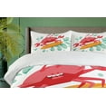 thumbnail image 4 of Ambesonne Ride the Wave Duvet Cover Sets, Caricature Crab, 2-King, Dark Coral Mint Orange, 4 of 7