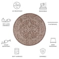 thumbnail image 5 of SAFAVIEH Courtyard Darin Traditional Indoor/Outdoor Area Rug, 6'7" x 6'7" Round, Brown/Ivory, 5 of 9