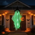 thumbnail image 3 of VORJELT 1.5M Hanging Ghost with Pumpkin Candy Bag - LED Light-Up Outdoor Halloween Decor, Spooky Porch Ornament for Yard and Party White, 3 of 3