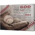 thumbnail image 2 of Baseball Poster Wall Art Inspirational God Quotes Poster Sports Wall Decor Rustic Picture Canvas Prints Framed Modern Artwork for Home Living Room Bedroom Gym Playroom 20"x16", 2 of 6