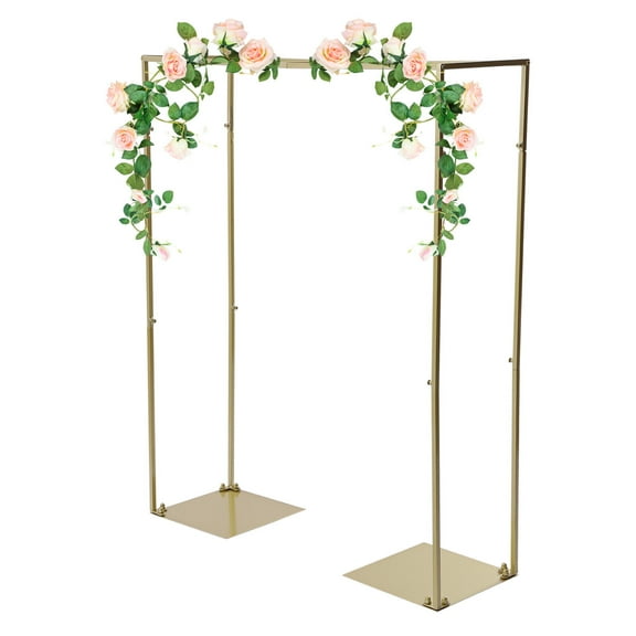 3.9ft Steel Tubes Arch Square Backdrop Stand Rack Flower Balloon Decor for Wedding Party Gold
