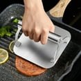 thumbnail image 4 of Prensa de acero inoxidable para carne y tocino con mango, para uso comercial, ideal para asar hamburguesas., 4 of 6