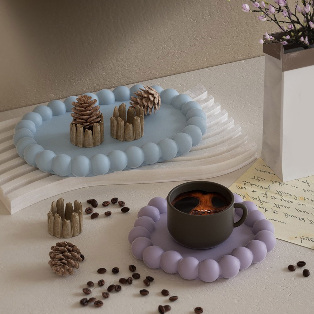 WINDLAND 6Pcs Silicone Ashtray Making Mold Geometric Cup Coaster Mould Epoxy Resin Jewelry Storage Tray Molds Plate Moulds