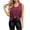 Hot Pink, variant on Atkumj Western Vest Women Vintage Suede V Neck Fringe Hem Button Up Vests Fashion Casual Solid Color Cropped Women Vest Top for Everyday Western Look S