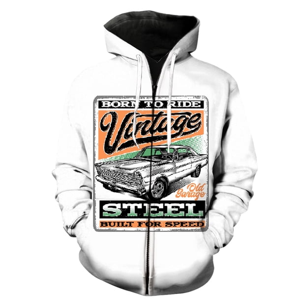 Sudadera con capucha y cremallera para hombre, diseño de coche clásico de dibujos animados, estilo Harajuku, talla grande, para adolescentes, chaquetas con capucha, gran oferta unisex 2024
