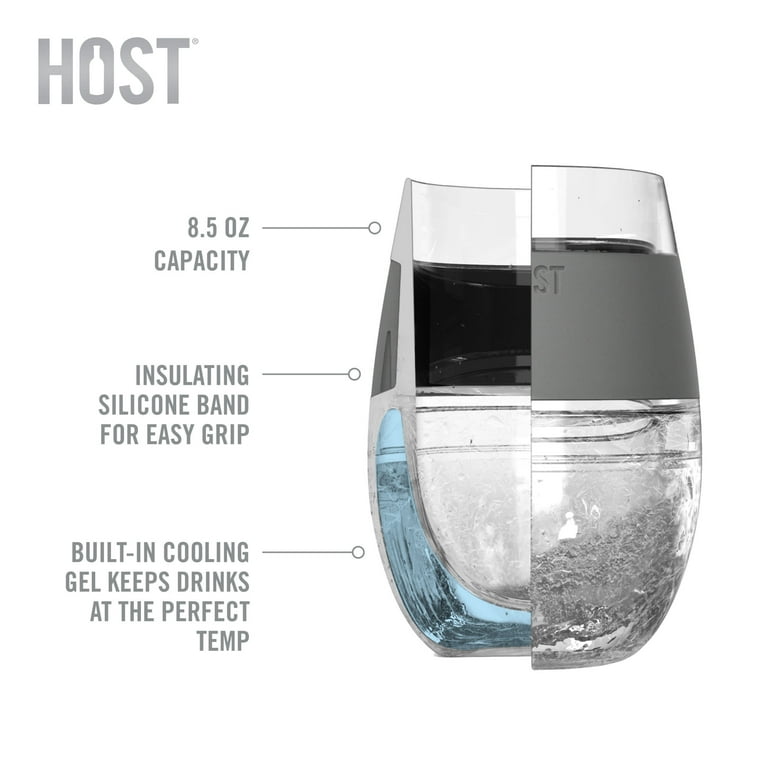 Host Wine Freeze Cooling Cup, Plastic Double Wall Insulated Freezable Drink  Chilling Tumbler