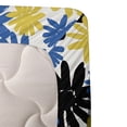 thumbnail image 3 of Ambesonne Floral Abstract Fitted & Flat Sheet with Sham 3 Pcs Set, Daisies Chamomiles, Twin XL, Cobalt Blue Mustard Black, 3 of 4