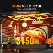 KFFKFF 24 Electric Built-in Wall Oven, 16 Cooking Modes, 2.68 Cu.Ft Capacity, 3150W Power, Includes Timer, Baking Rack, and Tray for Home Kitchens