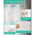 thumbnail image 4 of No Hook Shower Curtain with Snap in Liner, Abstract Leaves Lines Geometric Natural Patterns Ombre Green Shower Curtains for Bathroom, Washable Shower Curtain Liner Set with Mesh Top Window, 66"x72", 4 of 6