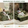thumbnail image 4 of BedLuxury 59" Sleeper Loveseat With Pull Out Bed, Corduroy Sofa Bed With USB Charging for Small Spaces, Corduroy Green, 4 of 9