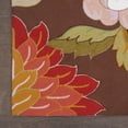 thumbnail image 3 of 5' X 8' Brown Floral Hand Hooked Handmade Area Rug, 3 of 5