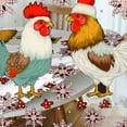thumbnail image 6 of WYYP Christmas Folk Art Intricate Detail Round Tablecloth with Elastic Edge 100% Polyester Fiber Christmas Table Cloth White, 6 of 8