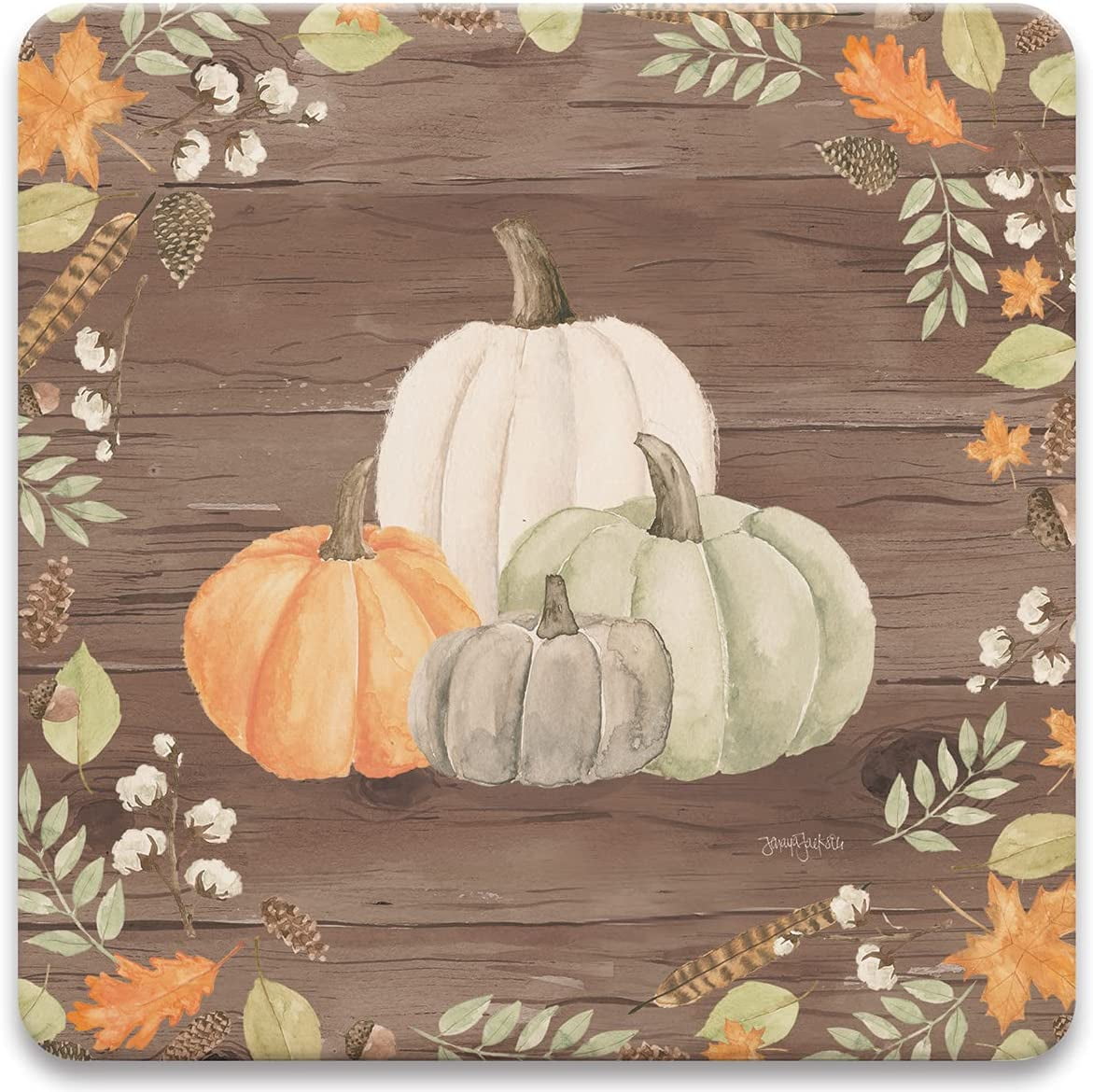 4.25 Inches Wide CoasterStone Absorbent Coaster Drinks Autumn OFFERING I Set of Four 