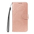 thumbnail image 2 of SaniMore Wallet Case for Samsung Galaxy A54 5G, PU Leather Embossed Butterfly Flip Folio Cover Card Holder [Kickstand][Wrist Strap] All Arpund Protective Shockproof Shell, Rosegold, 2 of 18