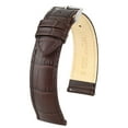 thumbnail image 1 of Hirsch Duke Leather Watch Strap - Brown - L - 26mm / 24mm - Shiny Silver Buckle - Alligator Embossed Calf Leather Band, 1 of 9