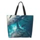 thumbnail image 1 of Disketp Airplane Shark Bolsa Tote Estampada para Mujer, Bolso de Hombro y de Mano para Compras y Viajes, 1 of 8