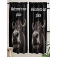 thumbnail image 5 of Funny Yak Living Room Curtains 2 Panel, Welcome To OUR Place Modern Retro Cafe Window Treatment, Extra Long Farmhouse Bedroom Bathroom Kitchen Curtains Drapes 104"x72", 5 of 6