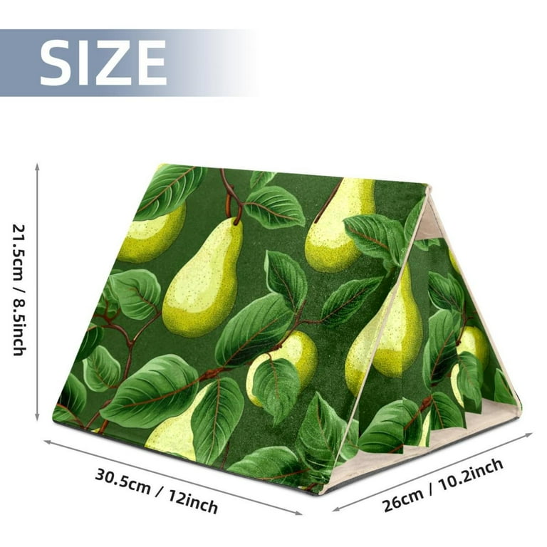 Pear Hamster Nest with Dutch Flannelette Material Washable 21.5x30.5x26 cm 8.5x12x10.2 in Supported by PP Board Cozy Hideaway for Your Pet