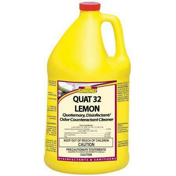 Simoniz Quat 32 Lemon Disinfectant Cleaner - Gal. , 4/cs