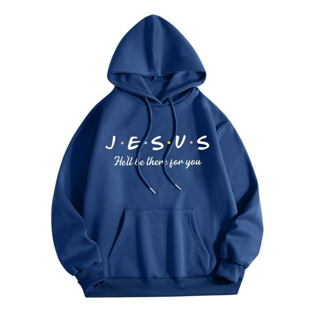 Sweat à Capuche à Fermeture à Glissière pour Femmes, Col Rond, Lettres Anglaises, Veste Française à Boutons-Pression, Grande Taille, Bleu G
