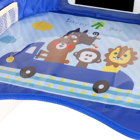 Plateau de voyage pour enfants Plateau d'activités pour enfants pour siège  d'auto, bureau étanche pour enfants pour voiture Snacks et activités  Planche à dessin avec organisateur de poche de rangement