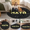 thumbnail image 6 of Abstract Math 7ft Round Rug for Living Room Conversation Area, Mathematical Formula Pattern Black Washable Non Slip Large Circle Area Rug, 6 of 9