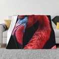thumbnail image 1 of Fotbe Closeup Red Flamingo Portrait Manta de Franela con Estampado, Manta Ultrasuave para Cama, Sofá, Auto, Hipoalergénica y Antibolitas-50"x40", 1 of 6