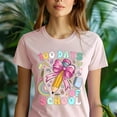 thumbnail image 5 of 100 Days of School Shirt with Pink Bow Pencil and Cute School Supplies, Azalea, Size S, 5 of 6
