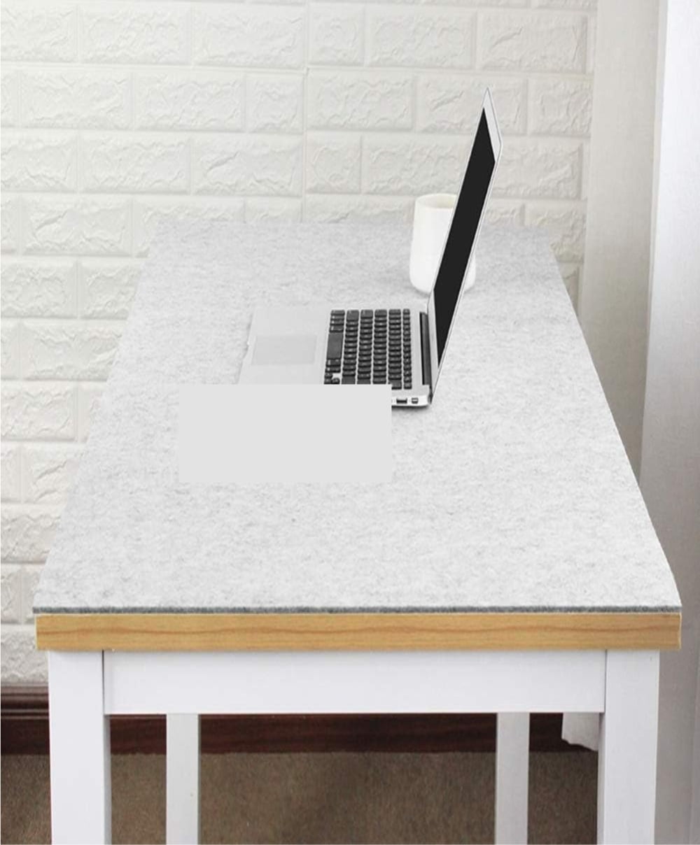 Felt Desk Mat Gaming Mouse Pad Not-Slip Anti-scalding Desktop Protector Large Office Writing Desk Mat Durable Home-Gray 120x60cm(47x24inch)