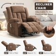 thumbnail image 6 of EuKer Lazy Boy Recline, Oversize Recline with Heat and Massage for Bedroom,Living Room,Home Theater, Brown, 6 of 8