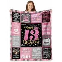 13 Year Old Girl Birthday Gifts,Teenage Girls 13th Birthday Gifts Throw Blanket 5,Happy 13th Birthday Decorations Blanket for Girls,Birthday Gifts for 13 Year Old Girl Daughter Bestie Sister