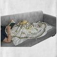 thumbnail image 6 of Zodiac Soft Flannel Fleece Throw Blanket, Circular Zodiac Chart Apparent Position of Sun and Moon in Centre Pattern Print, Cozy Plush for Indoor and Outdoor Use, 50" x 60", Yellow Beige, by Ambesonne, 6 of 6