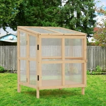 Taoruifang 2 Tier Foldable Cold Frame Greenhouse Wooden Greenhouse Garden Cold Frame Raised Planter Box with Shelves