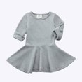 thumbnail image 5 of Baby Girls Long Sleeve Fit and Flare Dress with Ruffle Hem for Family Photos and Daily Wear, 5 of 6