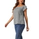 thumbnail image 4 of INSPIRAR CHIC Blusa de Mujer de Verano con Cuello Cuadrado y Mangas Cortas de Gingham XS Negra, 4 of 6
