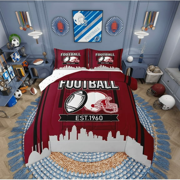 Erosebridal American Football Comforter Sets,Ball Gamer Comforters & Duvets,Sport Decor,Reversible,Breathable,2pcs