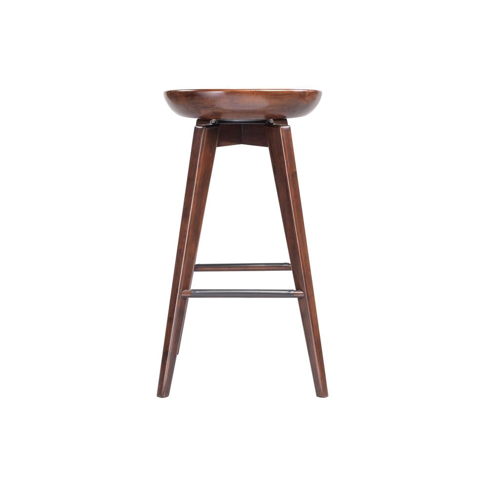 Boraam Bali 29" Backless Swivel Wood Bar Stool, Cappuccino Finish