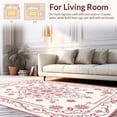 thumbnail image 2 of ODIKA 5'x7' Machine Washable Non-Slip Area Rug, Vintage Floral Medallion With Ornate Botanical Motifs High Traffic Rug, Pink, 240379, 2 of 7