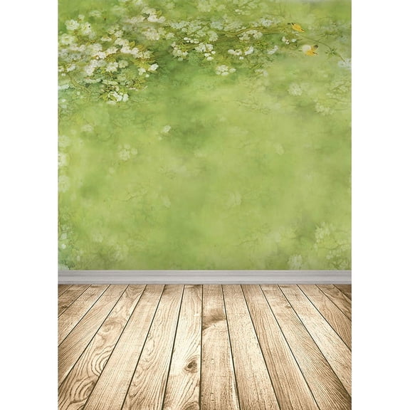 Vinyl Custom Photography Backdrops Wall And Wood Floor Flower Planks Landscape Photo Studio Background MBD-05