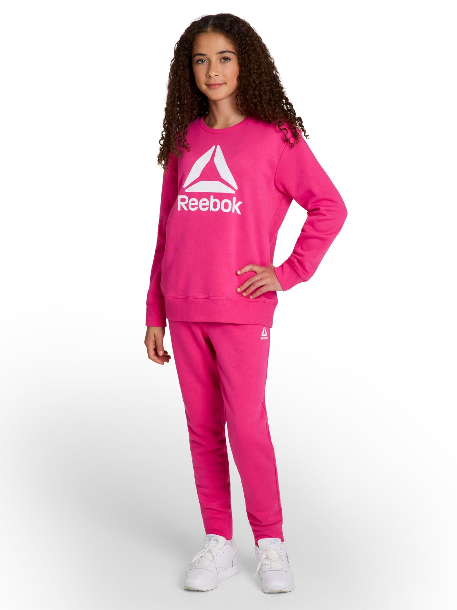 Reebok Girl's Game Day Fleece Crewneck, Sizes 4-18