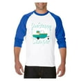thumbnail image 1 of MmF - Mens Raglan Sleeve Baseball T-Shirts, up to Size 3XL - ONE HAPPY CAMPER, 1 of 4