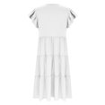 thumbnail image 6 of Bpmpbo Girls Shirt Dress Knee-length Dresses 4-14 Years Short Sleeve A Line Dress Flying Sleeve Round Neck Solid Dress with Pockets, 6 of 6
