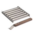 thumbnail image 1 of Dog Roller Stainless Steel Sausage Roller Rack With Extra Long Wood Handle, Bbq Hot Dog Griller, 1 of 5
